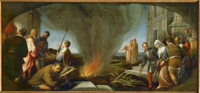 Tamar wordt naar de brandstapel geleid door Jacopo (1510-92) Bassano