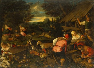 God spreekt tot Noach na de zondvloed, c.1578 door Jacopo and Bassano Francesco (F. da Ponte) Bassano