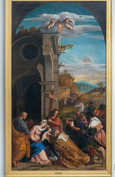 Aanbidding der Wijzen in aanwezigheid van Sint Helena door Jacopo (c.1480 1528) Palma