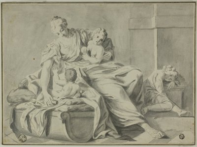 Moeder en drie kinderen door Jacopo Amigoni