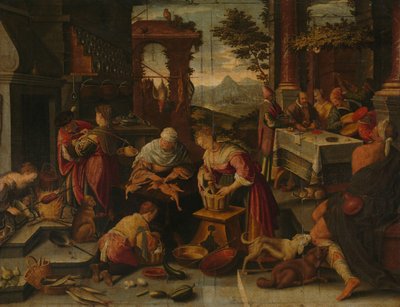 Lazarus en de rijke man door Jacopo Bassano (copy after)