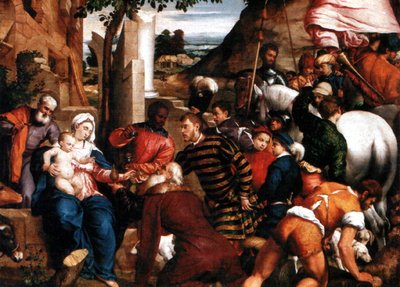 Aanbidding van de Wijzen door Jacopo Bassano