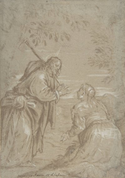 Christus verschijnt aan Sint Maria Magdalena Noli Me Tangere door Jacopo Bassano.