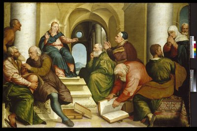 Christus onder de dokters, 16e eeuw door Jacopo Bassano