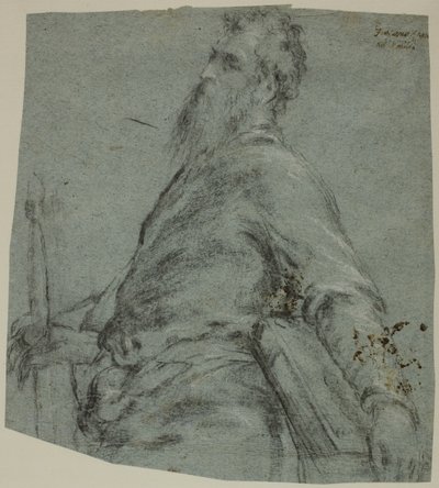 Figuurstudie van halve lengte voor Sint Paulus door Jacopo Bassano