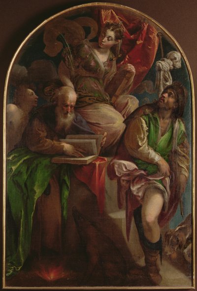 St. Justina van Padua op de troon met St. Sebastian, St. Antonius Abt en St. Rochus, c.1557-60 door Jacopo Bassano