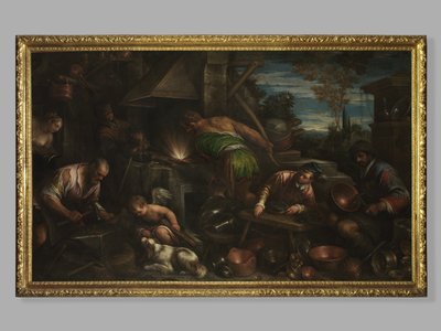 De smidse van Vulcanus door Jacopo Bassano