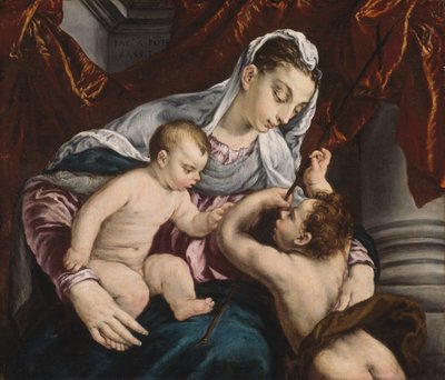Maagd en Kind met de Jonge Sint Johannes de Doper door Jacopo Bassano