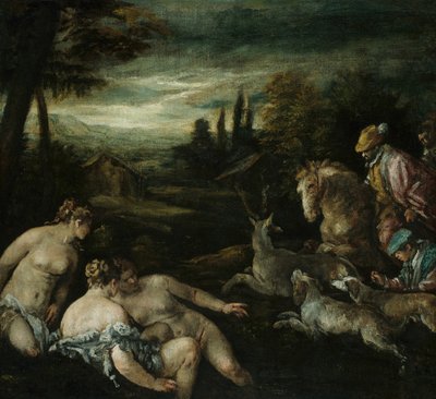 Diana en Actaeon, 1585-92 door Jacopo Bassano il vecchio
