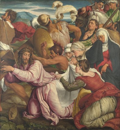De weg naar Calvarie, ca. 1545 door Jacopo Bassano il vecchio
