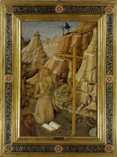 De boetvaardige Sint Hiëronymus in de woestijn door Jacopo Bellini