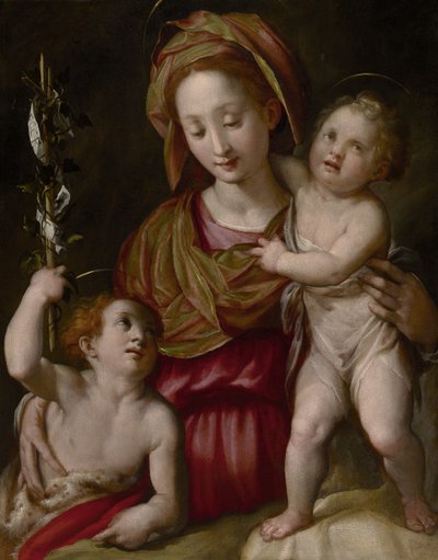 Madonna en Kind met de jonge St. Johannes de Doper door Jacopo Chimenti Empoli