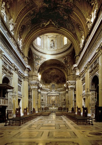 Interieur van de Chiesa del Gesu, gebouwd 1568-75 door Jacopo Vignola
