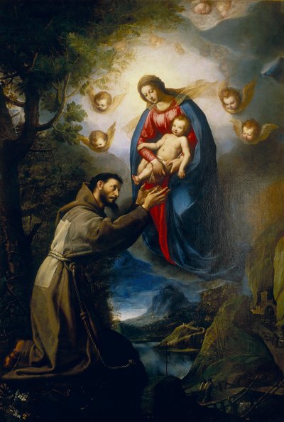 Verschijning van de Maagd aan St. Franciscus door Jacopo Ligozzi