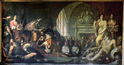 Cosimo I de Medici ontvangt Paus Pius V door Jacopo Ligozzi