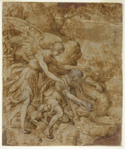 Tobias en de engel Rafaël door Jacopo Ligozzi