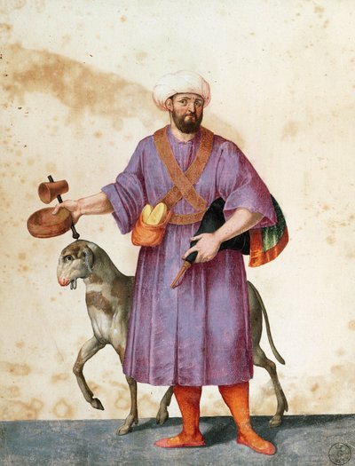 Turkse herder met schapen, tekening door Jacopo Ligozzi (1547-1627) door Jacopo Ligozzi