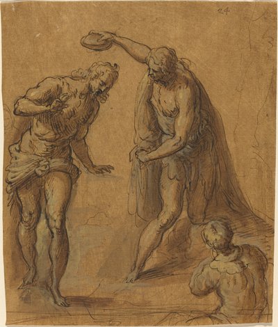 Schets voor een Doop van Christus door Jacopo Palma il Giovane