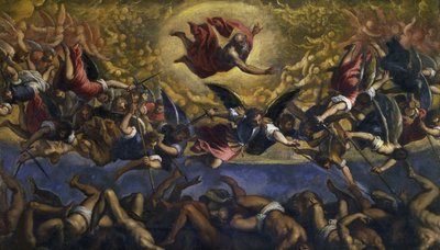 De val van de opstandige engelen, ca. 1615-1620 door Jacopo Palma il Giovane the Younger