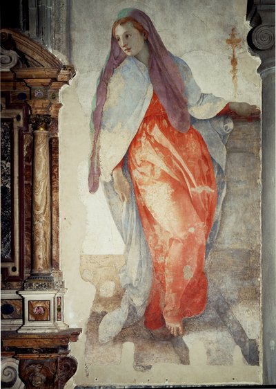 Annunciatie (detail) door Jacopo Pontormo