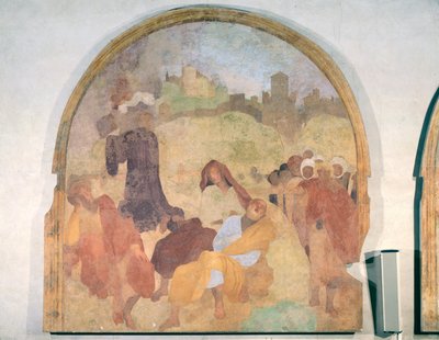 Christus in de Tuin, lunet uit de fresco cyclus van de Passie, 1523-6 door Jacopo Pontormo