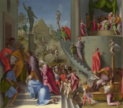 Jozef met Jakob in Egypte uit Scènes uit het verhaal van Jozef, ca. 1515 door Jacopo Pontormo