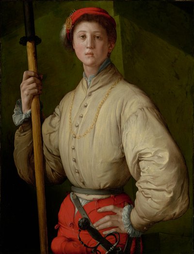 Portret van een Helbardier (Francesco Guardi?) door Jacopo Pontormo