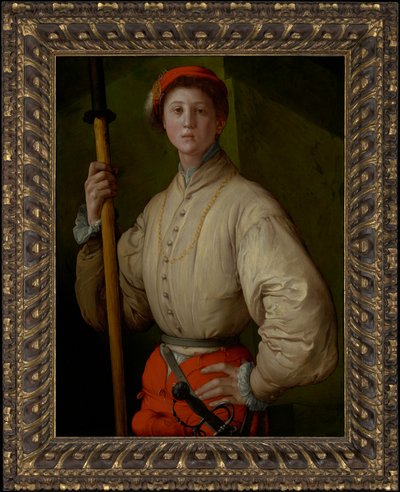 Portret van een Helbardier (Francesco Guardi?) door Jacopo Pontormo
