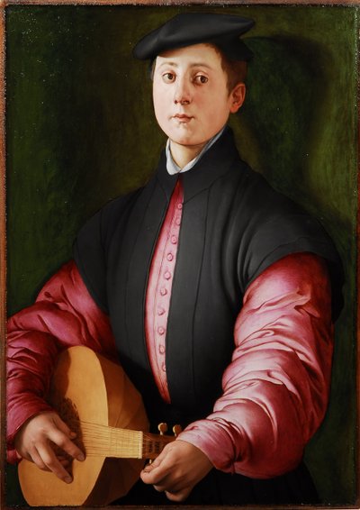 Portret van een luitspeler, ca. 1528-1529 door Jacopo Pontormo