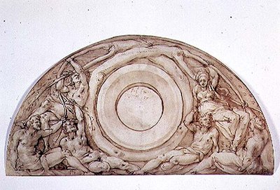 Studie voor een lunet door Jacopo Pontormo