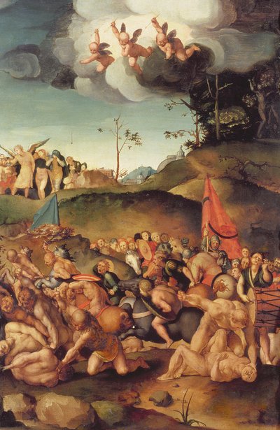 Het martelaarschap van de tienduizend, 1529-30 door Jacopo Pontormo