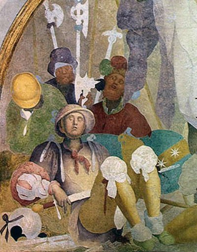 De Opstanding, lunet uit de fresco cyclus van de Passie, 1523-26 door Jacopo Pontormo