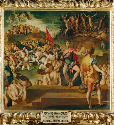 Het martelaarschap van het Thebaanse legioen (schilderij op hout) door Jacopo Pontormo