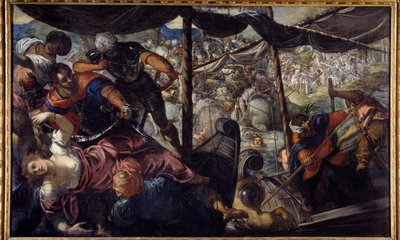 Slag tussen Turken en Christenen door Jacopo Robusti Tintoretto