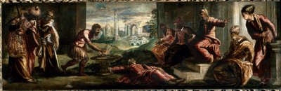 Caius Mucius Scaevola voor Porsenna Caius Mucius Scaevola, steekt zijn hand in het vuur. door Jacopo Robusti Tintoretto