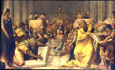 Christus onder de Doktoren door Jacopo Robusti Tintoretto