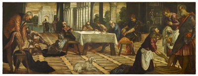 Christus Wast de Voeten van Zijn Discipelen, c. 1545-55 door Jacopo Robusti Tintoretto