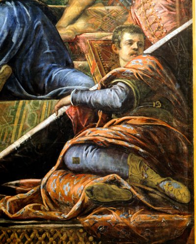 Doge Niccolo da Ponte ontvangt olijftak van Venetië (detail) door Jacopo Robusti Tintoretto