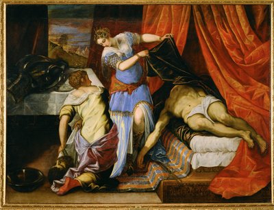 Judith en Holofernes (olieverf op doek) door Jacopo Robusti Tintoretto