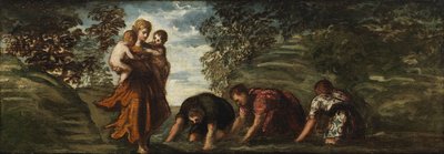 Latona verandert de Lycische Boeren in Kikkers door Jacopo Robusti Tintoretto