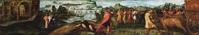Koning David brengt de ark van het verbond naar Jeruzalem door Jacopo Robusti Tintoretto