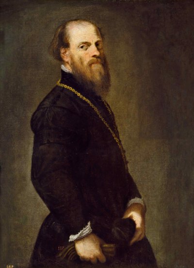 Man met een gouden ketting, ca. 1555 door Jacopo Robusti Tintoretto