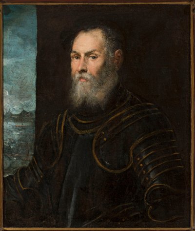 Portret van een Venetiaanse admiraal door Jacopo Robusti Tintoretto