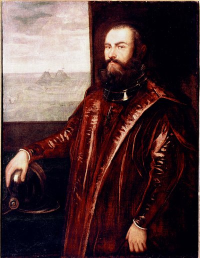Portret van Venetiaanse admiraal door Jacopo Robusti Tintoretto