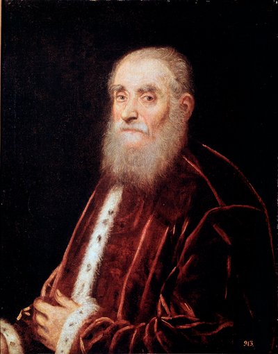 Portret van Venetiaanse senator Schilderij door Jacopo Robusti genaamd Tintoretto door Jacopo Robusti Tintoretto