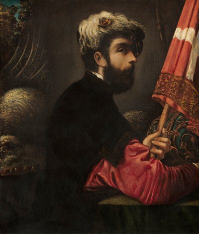 Portret van een man als Sint Joris, 1540-50 door Jacopo Robusti Tintoretto