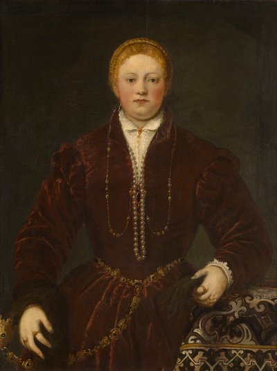 Portret van een jonge dame, ca. 1555 door Jacopo Robusti Tintoretto