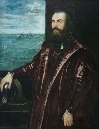 Portret van een Venetiaanse admiraal door Jacopo Robusti Tintoretto