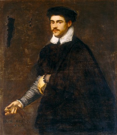 Portret van een jonge man door Jacopo Robusti Tintoretto