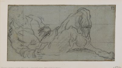 Liggende Mannelijke Figuur door Jacopo Robusti Tintoretto